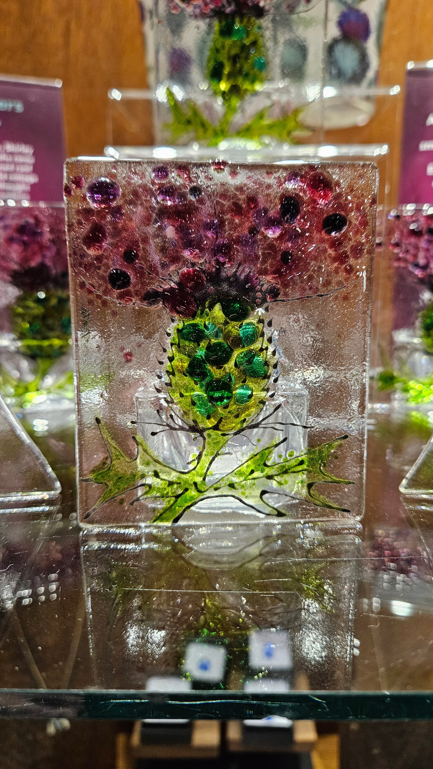 Glass Thistle Tealight Holder